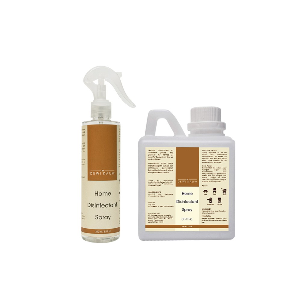 

Bundle Home Disinfectant Spray 250ml + Home Disinfectant Spray by Dewi Kauw (REFILL) 500ml