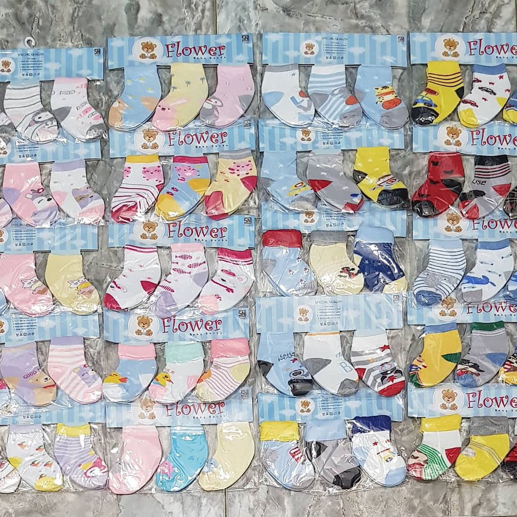 KAOS KAKI BAYI NEWBORN 3 IN 1 FLOWER / BABY KINGDOM BERSERTIFIKASI SNI SARUNG KAKI 0-6 BULAN