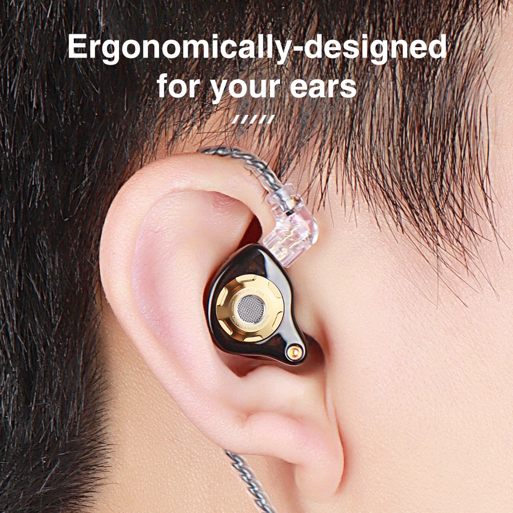 Trn MT1 PRO ZEX ZES DQ6S Earphone In ear HiFI Dynamic Drive Bass Monitor Musik Untuk Sport / Lari