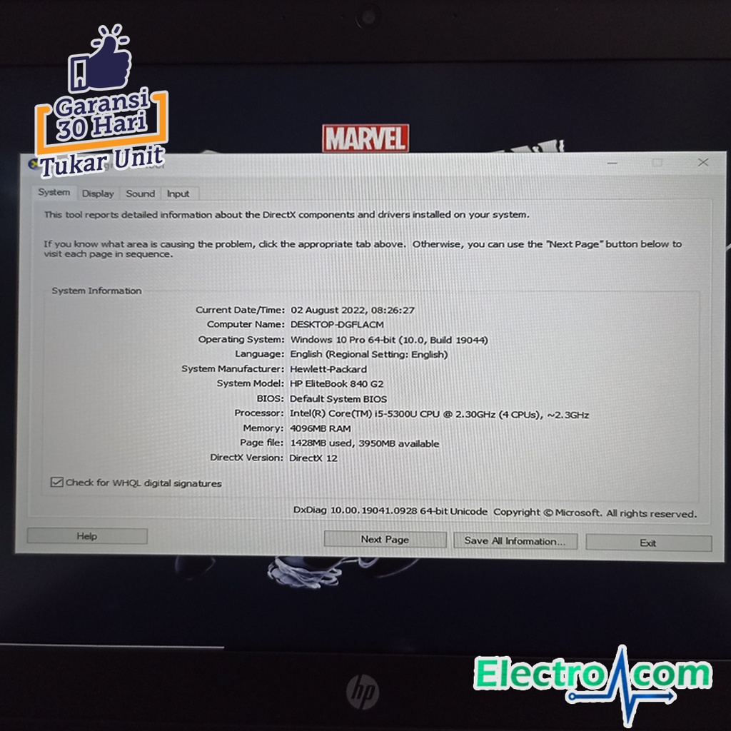 Laptop HP Elitebook 840 G2 i5 gen5 RAM 8GB SSD 256GB 14inch