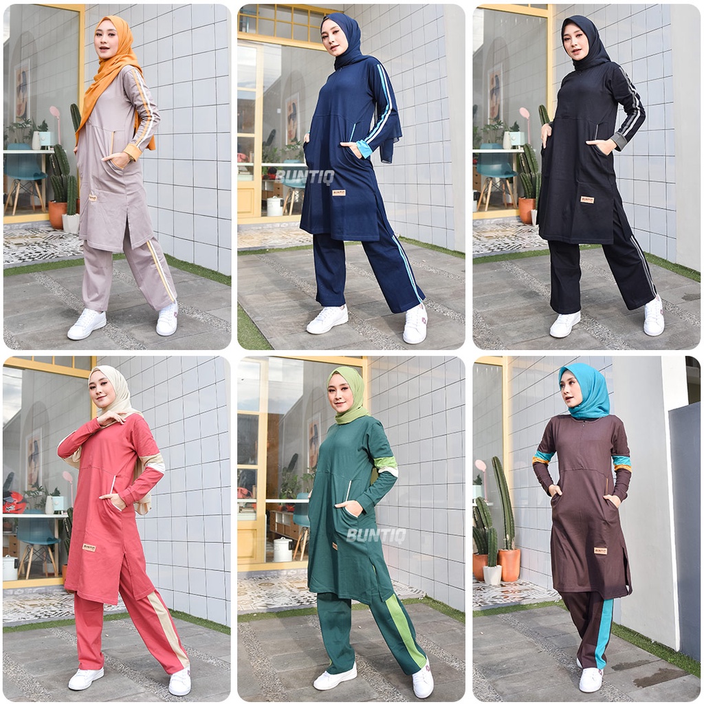Baju Olahraga Muslimah Buntiq Setelan Baju Olahraga dan Celana Olahraga Muslimah di