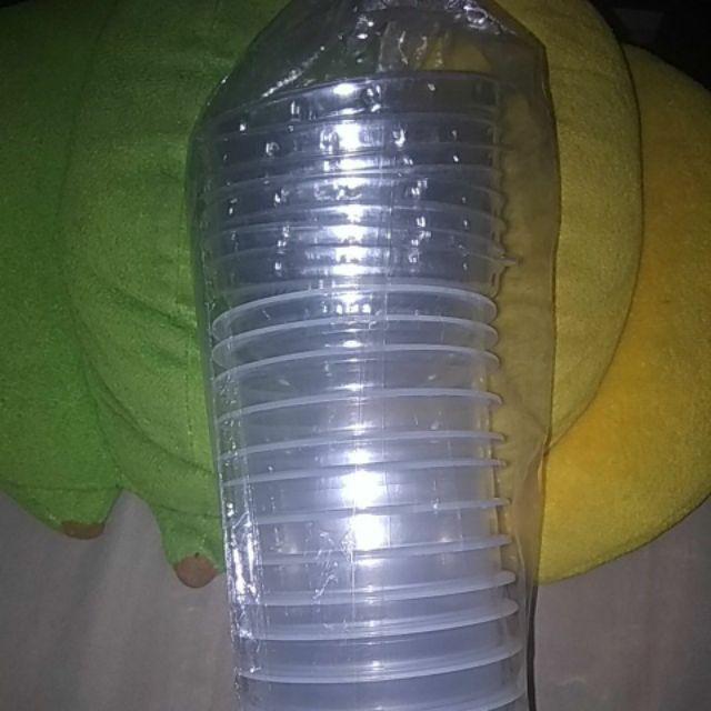 Gelas Oval 16 Oz Dengan Tutup Cembung @ 40 Pcs