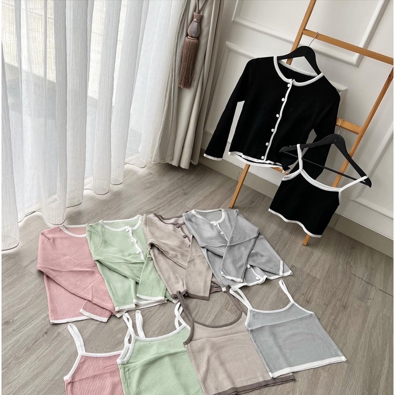 HERFIT setelan cardigan + tanktop / 8922-2