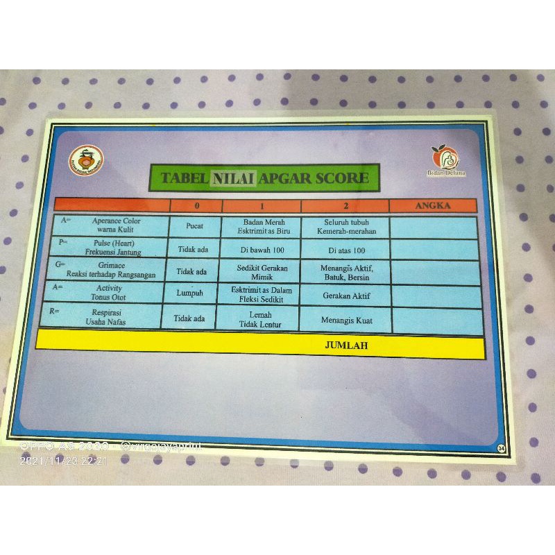 

POSTER TABEL NILAI APGARSCORE (NO 34)