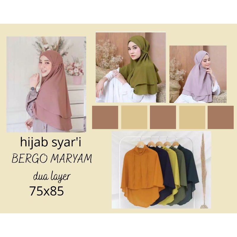 hijab bergo maryam 2 layer