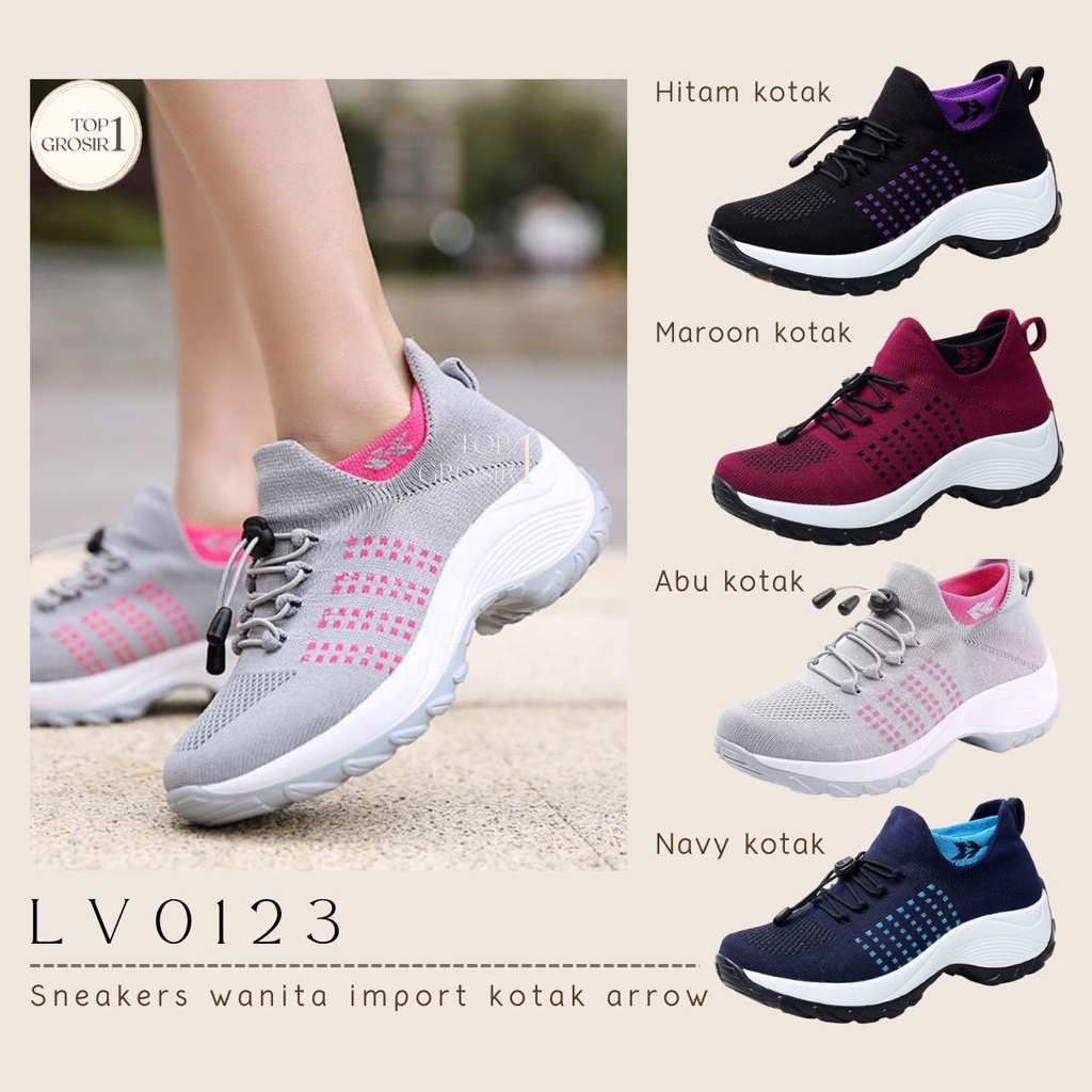 TOPGROSIR LV0123 Sepatu Wanita Import Sneakers Motif list One Eye