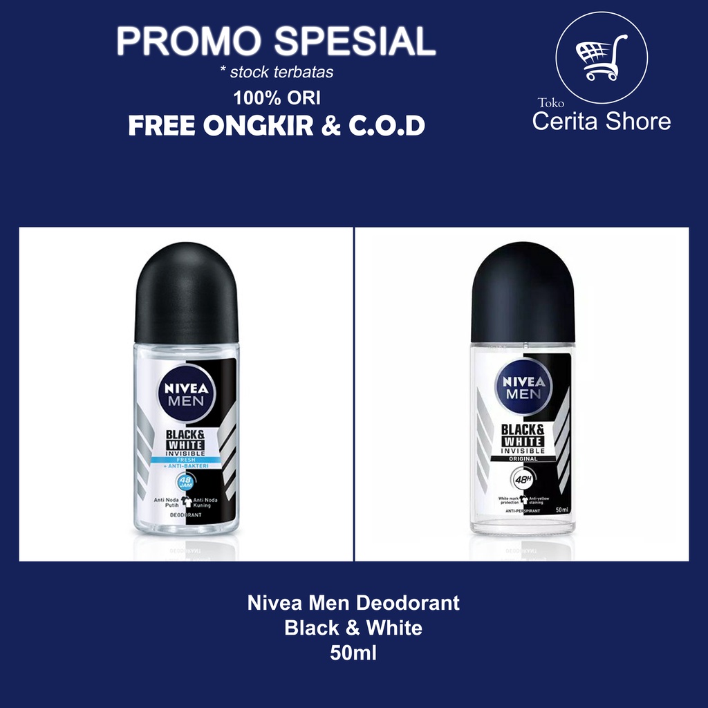 Nivea Deodorant/ Deodorant Nivea 50ml/ Nivea Men/ Nivea Deodorant Men/ Nivea black & white deodorant