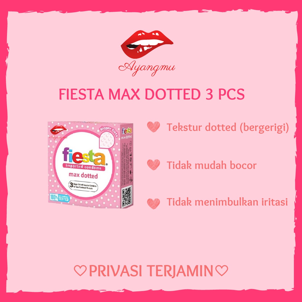 Kondom Fiesta Max Dotted isi 3 Kondom Bintil Gerigi Kondom Duri Fiesta