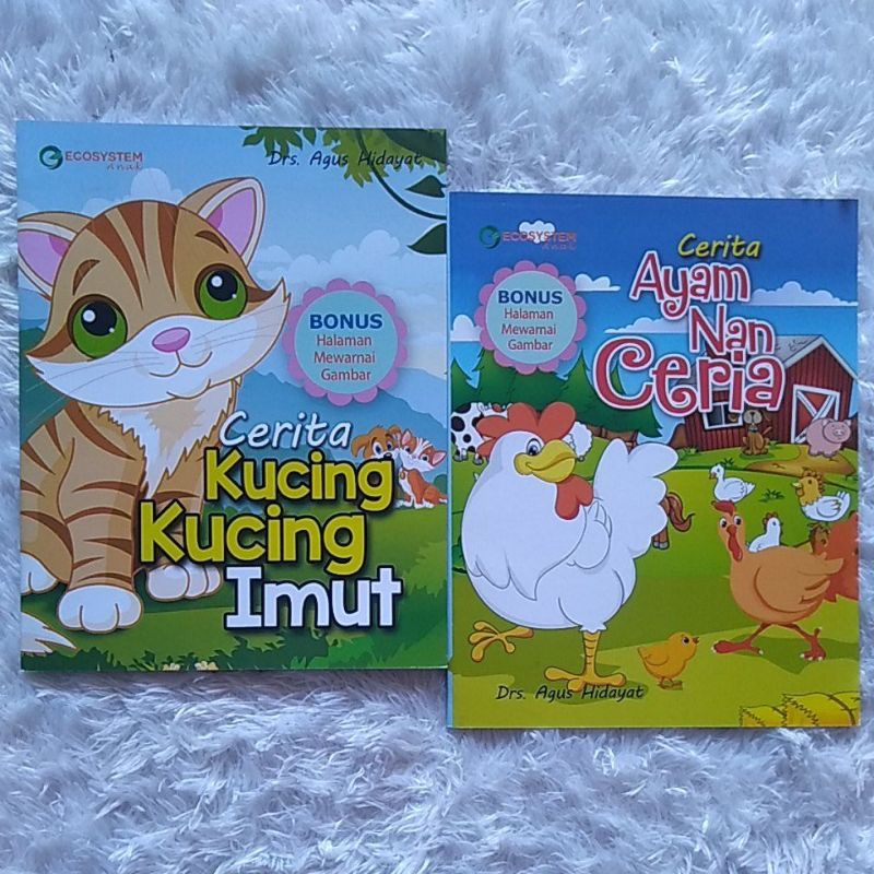 Ecosystem Anak - Cerita Kucing Kucing Imut - Ayam Nan Ceria - Bonus Halaman Mewarnai Gambar