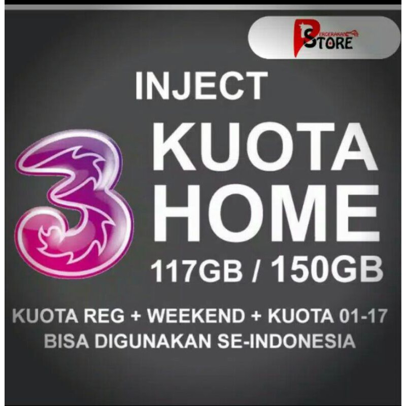 inject KUOTA TRI 117GB, 150GB Kuota home