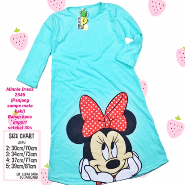 Gamis pineapple kids PNP gamis kaos minnie mouse