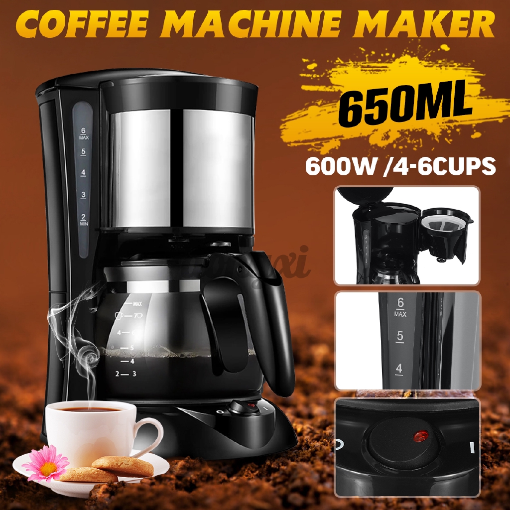 Mesin Kopi Tipe Drip 600w 650ml Penggunaan Ganda Untuk Rumah Tangga