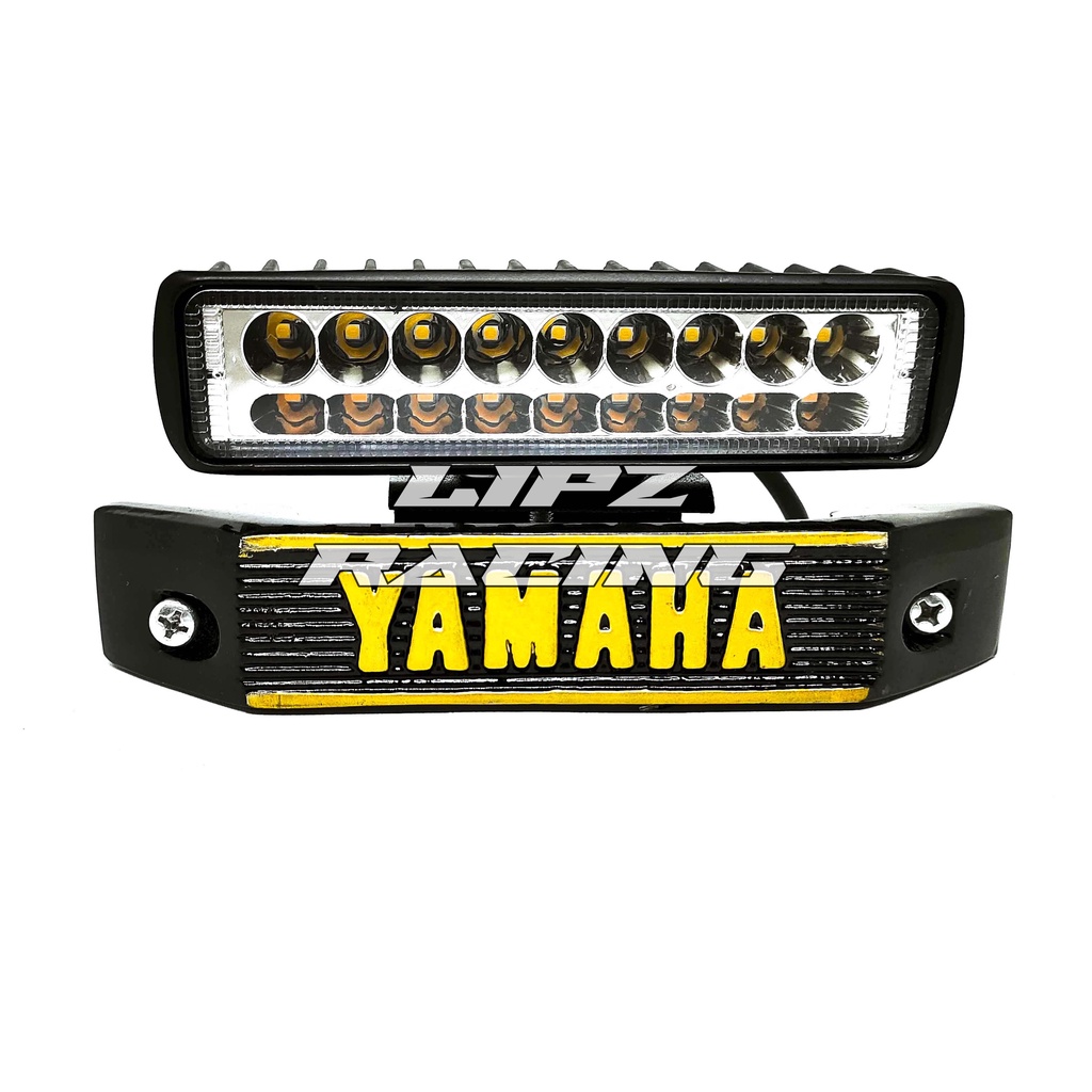 PAKET LAMPU TEMBAK RX-KING LAMPU 18 MATA LED 3 MODE CAHAYA WHITE / YELLOW / WARM WHITE BAHAN ALUMINIUM + BREKET DASI YAMAHA