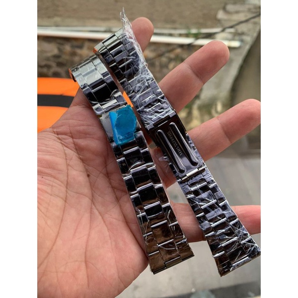 Strap tali jam tangan Rante hitam ukuran lengkap