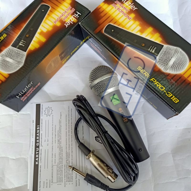 HUZLER MICROPHONE PRO 318 PRO318 DYNAMIC MICROPHONE KABEL MIC