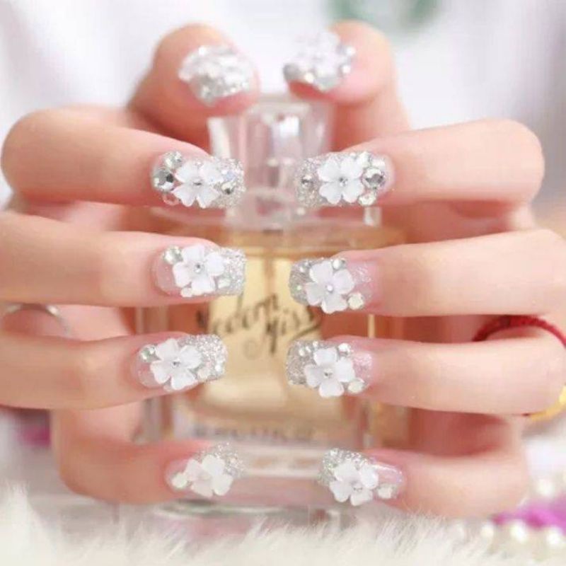 Kuku Palsu 3D/ Nail Art/ untuk Pengantin/isi 24pcs Fake Nails for Bride