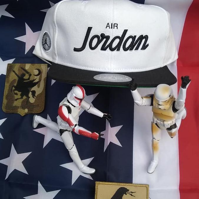 Ekstra Casback Topi Snapback Jaring✿ Snapback Nike Air Jordan Pro Script Original - Putih Barang