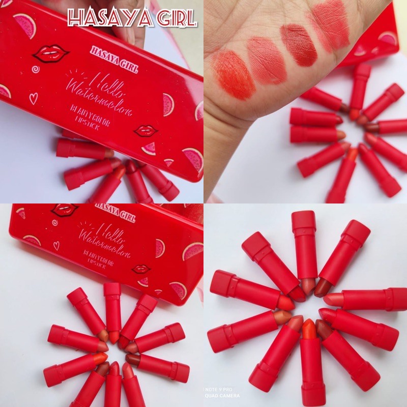 [ PER SET ISI 6 &amp; 10 PCS ] HASAYA GIRL  LIPSTIK PAPAN  RED