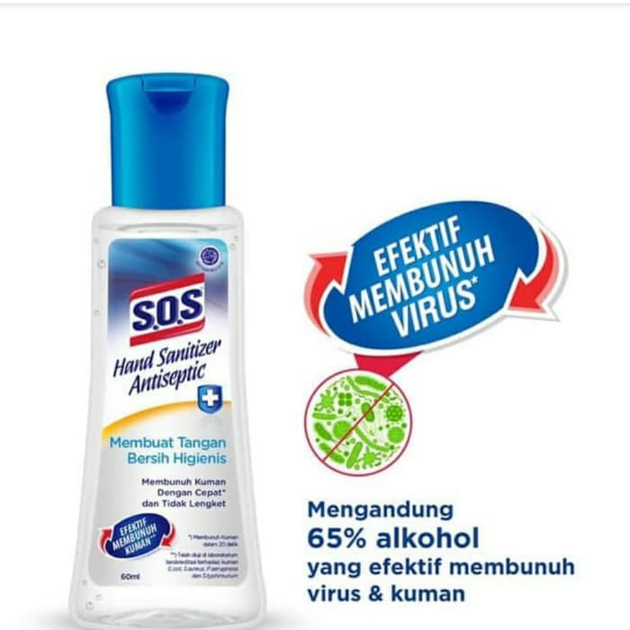 SOS - HAND SANITIZER ANTISEPTIC / EFEKTIF MEMBUNUH KUMAN DAN VIRUS