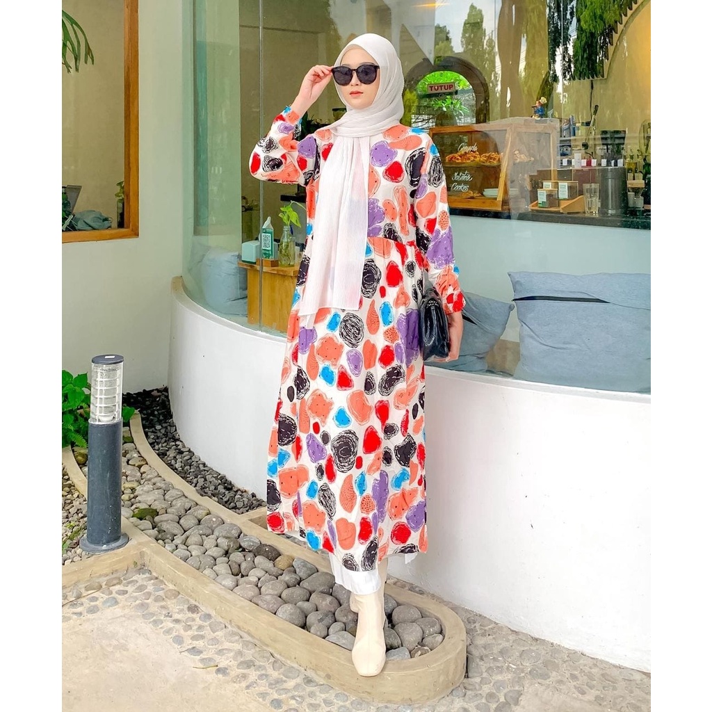 gratis ongkir bisa cod - SALWA MIDI DRESS/ Gamis Wanita Terbaru Busui Kekinian Bahan Viscose/dress c