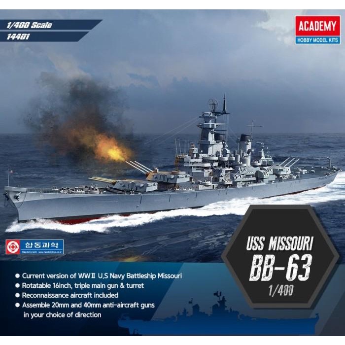 Model Kit Academy Uss Missouri Bb-63 1/400 14401