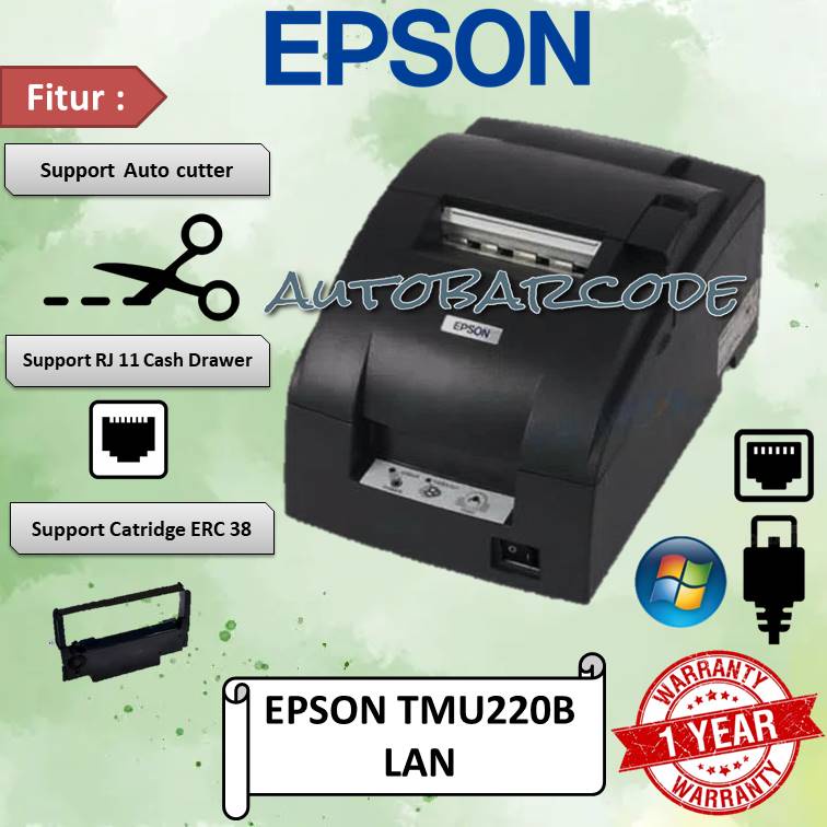 PRINTER DOT MATRIX EPSON TMU-220B STRUK 76MM AUTO CUTTER