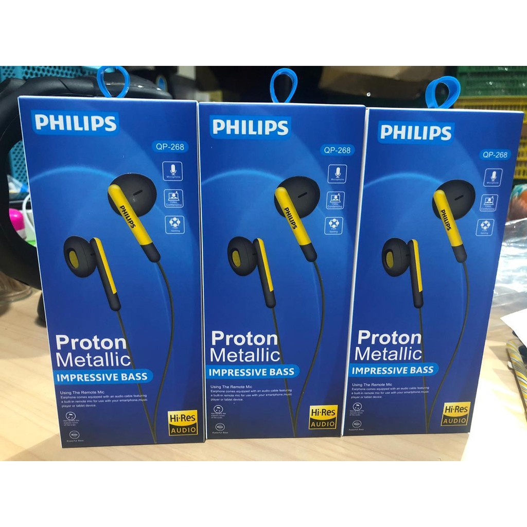Handsfree Headset Earphone HF Philips QP-268 Proton Metallic-3