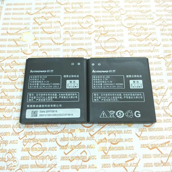 Baterai Battery ORIGINAL LENOVO BL209 BL-209 A820 A706 A516 A630E A398