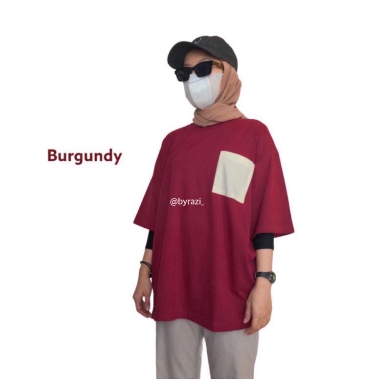 T-Shirt OverSize - Kaos OverSize - T-Shirt byrazi_-BURGUNDY