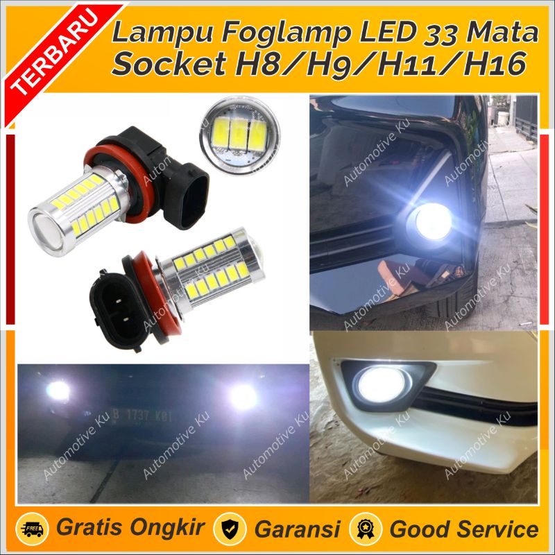 LAMPU LED FOGLAMP MOBIL H8 H9 H11 H16 33 TITIK MATA LED PUTIH KUNING AVANZA APV ERTIGA CAYLA AGYA BR