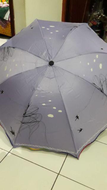 Ombotak Payung Lipat Rabenda Lapis Silver Jepang Korea Teduh Motif Lapis Anti Uv 3