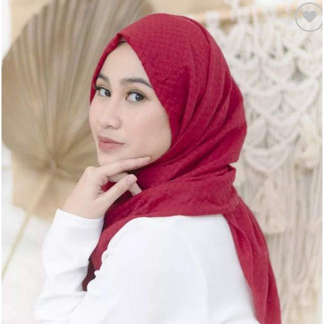 Preloved Waffle shawl maroon lozy