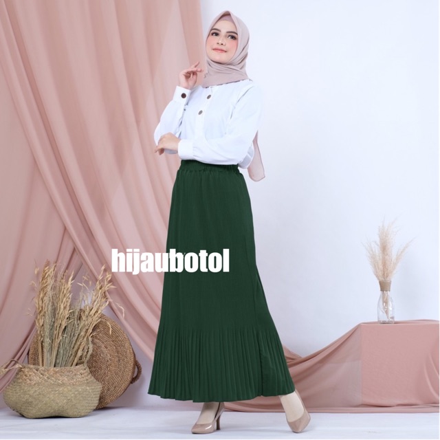 8141 BD - ROK LIDI PLISKET ABG MUSLIM MURAH PLEATED SKIRT MAXY FLARE MAYUNG MURAH POLOS PANJANG