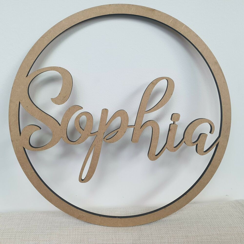 

Wooden Name Nama Personal Colour Hoop Acrylic Plakat Lingkaran Loop 20cm