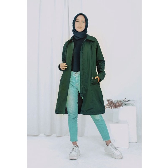 ANAPHA jaket coach wanita muslimah jaket coat panjang jaket parka coach wanita