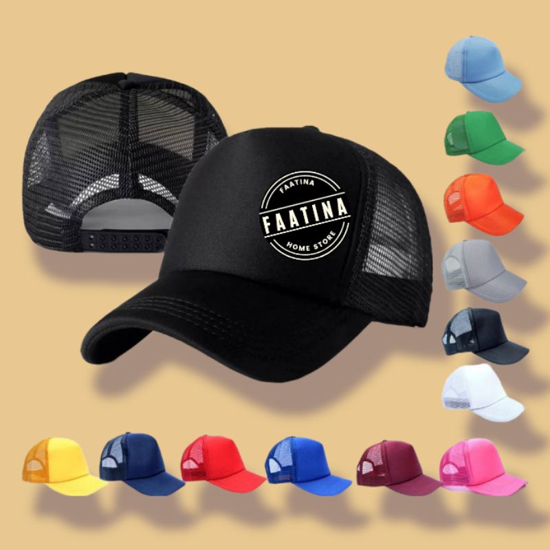 TOPI POLOS PRIA | TOPI JARING TRUCKER | TOPI HITAM