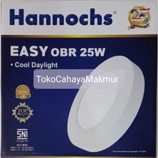 Lampu LED Downlight Hannochs Easy Outbow OBR Round Bulat 25w 25watt CoolDayLight