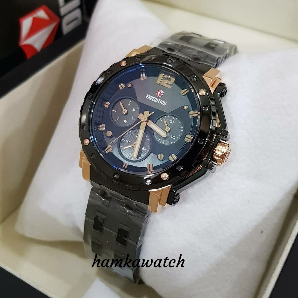 jam tangan / Watch_Id wanita Expedition original E6402 black rose gold