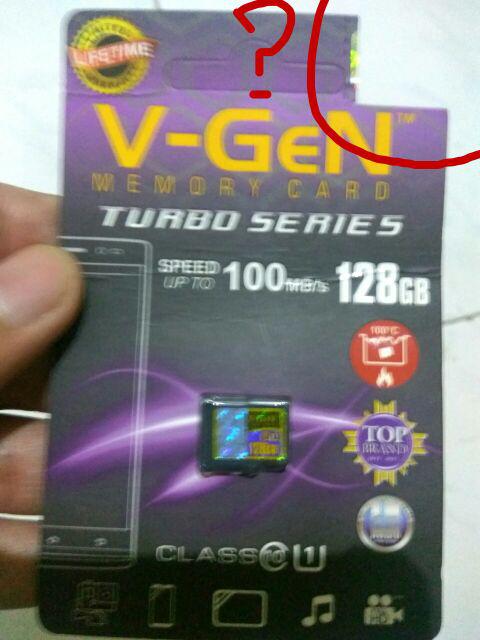 Memori Micro SD V-Gen Memory Card 128gb Class 10 Turbo