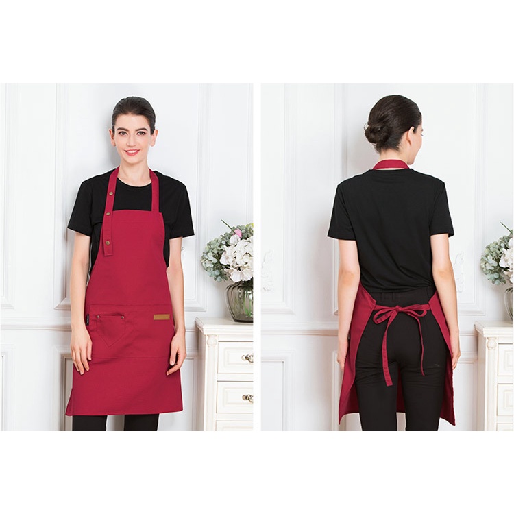 Apron Waterproof Celemek Masak Dapur Pria Wanita Chef Pelayan Cafe waiter Original Handmade