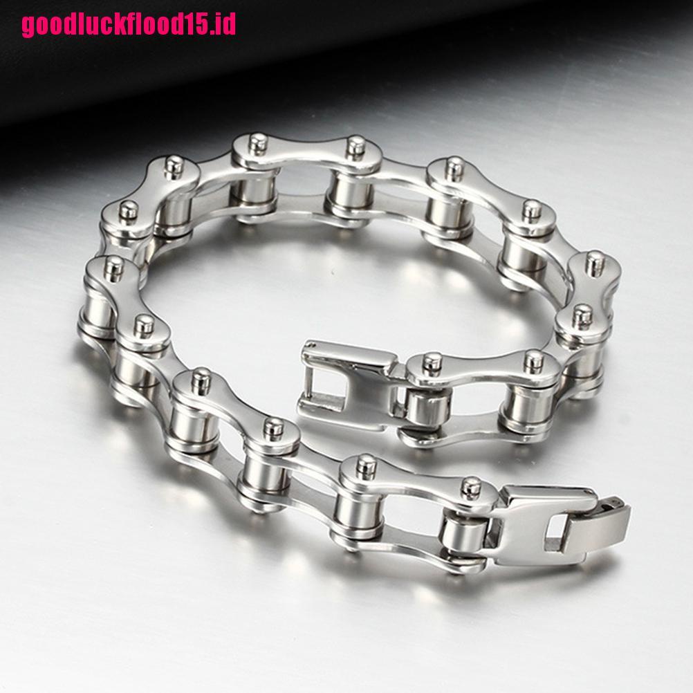 {LUCKID}Punk Stainless Steel Bracelet Men Biker Bicycle Motorcycle Chain Bracelets 8.5&quot;