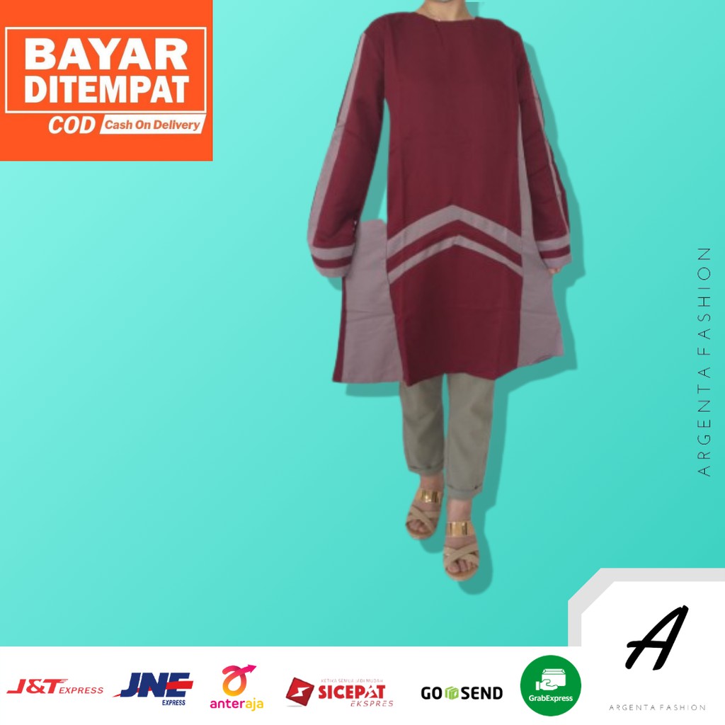 Atasan Baju Tunik Remaja Kekinian Modern Tunik Muslimah Tunik Cantik