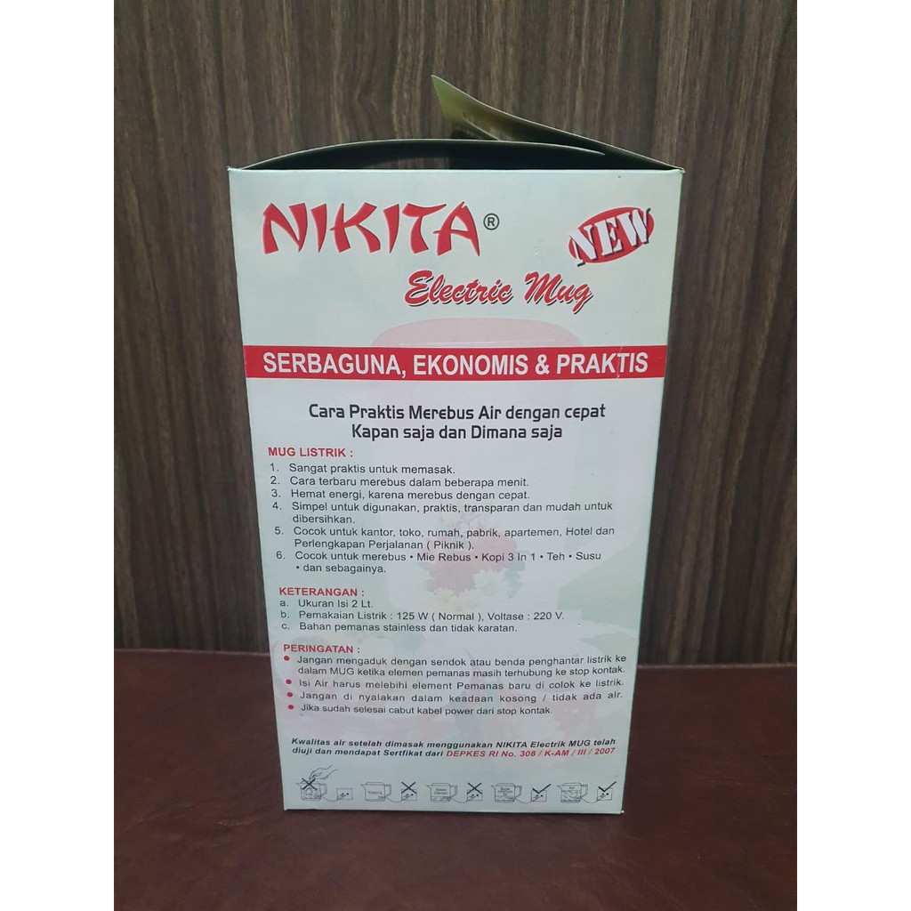 [2 L] Teko Listrik Plastik Nikita Teko Pemanas Air Electric Mug ukuran 2 Liter Random Colour