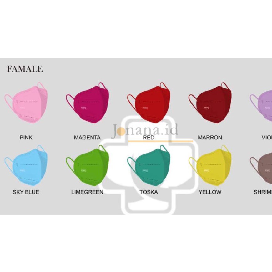 10PCS MASKER KN95 CAREION WARNA TALI EARLOP