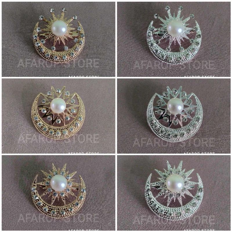 BROS TANJAK BULAN BINTANG | KERONGSANG TANJAK | BROS TANJAK | BROS JILBAB | STAR AND MOON BROOCH