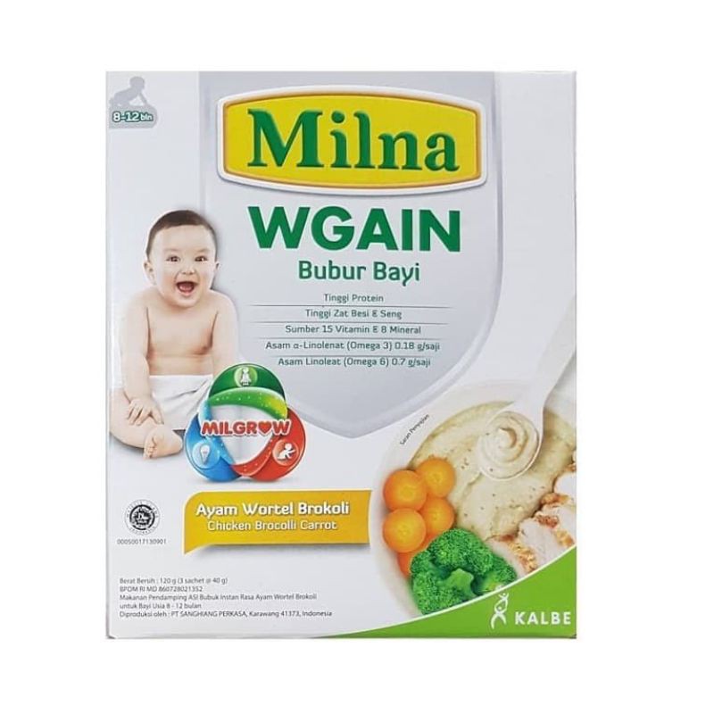 MILNA WGAIN 8-12 BULAN BUBUR BAYI PENAMBAH BERAT BADAN ANAK BUBUR SEHAT