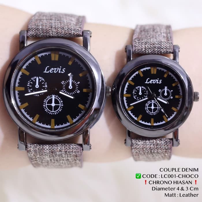 grosir jam tangan wanita pria couple sepasang analog levis guess denim