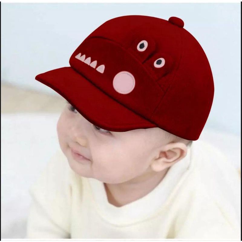 Topi Bayi Lucu Karakter Crocodile Free Bordir Nama