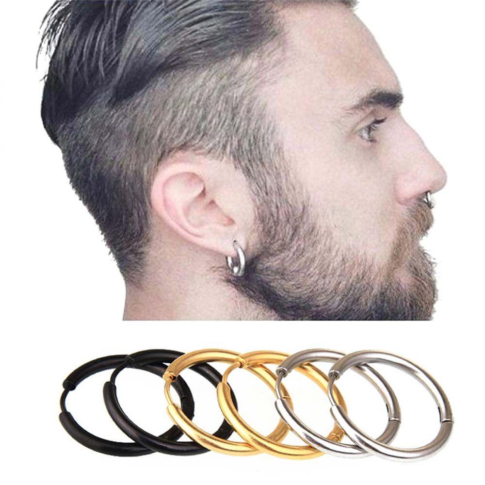 Nickolas1 Anting Hoop Pop Kecil Aksesoris Unisex Untuk Pria Wanita 1pasang Bahan Titanium Steel