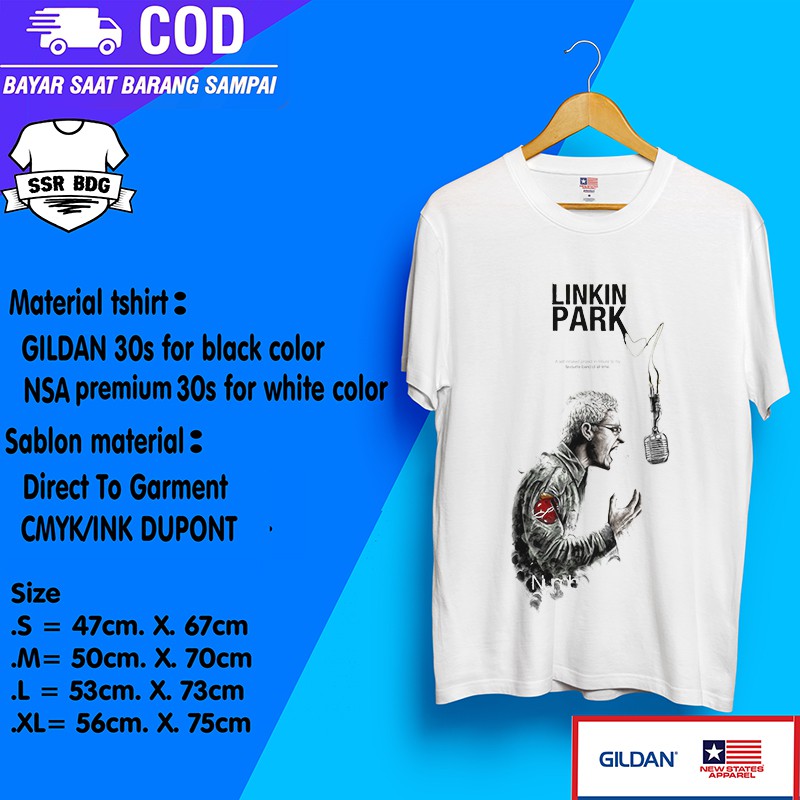 kaos linkin park  baju band distro musik rap tee pria wanita unisex bandung luar negri